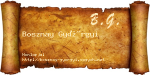 Bosznay Györgyi névjegykártya